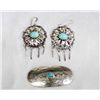 Image 2 : Navajo Sterling Pin & Earrings - Edison Begay