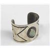 Image 2 : 1930 Navajo Sterling Green Turquoise Bracelet