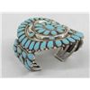 Image 1 : 1970s Navajo Sterling Turquoise Cluster Bracelet