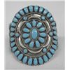 Image 2 : 1970s Navajo Sterling Turquoise Cluster Bracelet