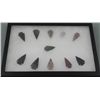 Image 1 : 11 Indian Dovetail Arrowheads in Riker Mount