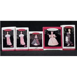 5 Hallmark Holiday Keepsake Barbie Ornaments MIB