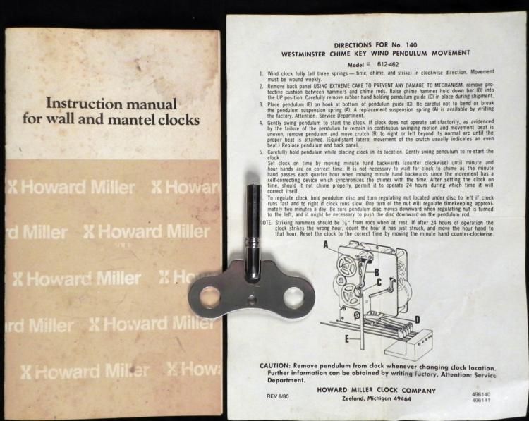 Howard Miller Vintage Wooden Winding Wall Clock 612462