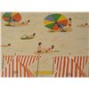Image 2 : Artist Signed Art Print Beach Scene Summer Umbrellas