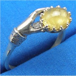 CHARMING VINTAGE Art Nouveau Ladys Ring Natural Yello