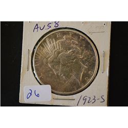 1923-S Peace $1; AU58; EST. $30-40