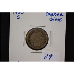 1900-S Barber One Dime; G4; EST. $5-10