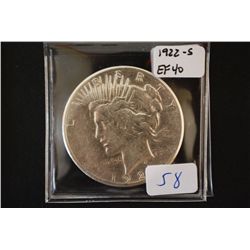 1922-S Peace $1; EF40; EST. $30-40