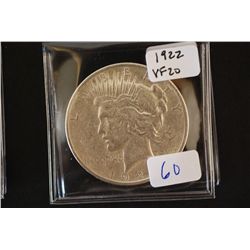 1922 Peace $1; VF20; EST. $30-40