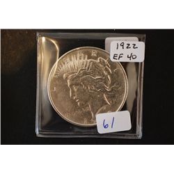 1922 Peace $1; EF40; EST. $30-40