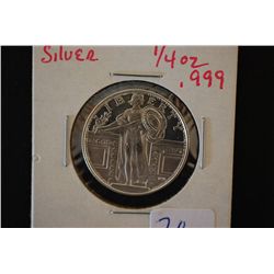 American Precious Metals Exchange Silver Round; .999 Fine Silver 1/4 Oz.; EST. $10-15