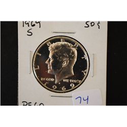 1969-S Kennedy Half Dollar; PF60; EST. $5-10