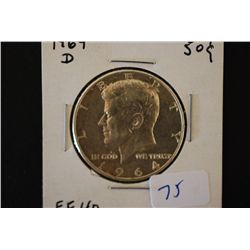 1964-D Kennedy Half Dollar; EF40; EST. $10-20