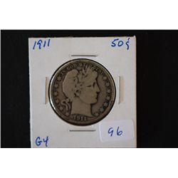 1911 Barber Half Dollar; G4; EST. $10-20