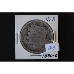 1886-O Silver Morgan $1; VG8; EST. $30-40