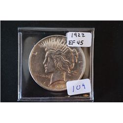 1922 Peace $1; EF45; EST. $30-40