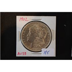 1902 Silver Morgan $1; AU58; EST. $30-50