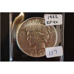1922 Peace $1; EF40; EST. $30-40