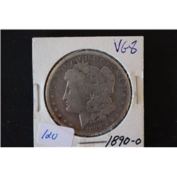 1890-O Silver Morgan $1; VG8; EST. $30-40