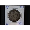 Image 1 : 1911-S Barber Half Dollar; G6; EST. $10-20