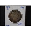 Image 1 : 1912-S Barber Half Dollar; VG8; EST. $10-20