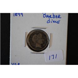 1899 Barber One Dime; VG8; EST. $3-8