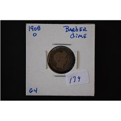 1908-O Barber One Dime; G4; EST. $5-10