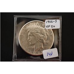 1922-S Peace $1; VF20; EST. $30-40