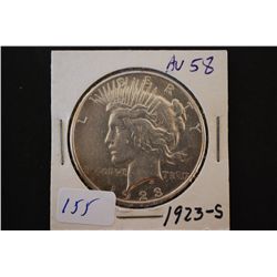 1923-S Peace $1; AU58; EST. $30-40