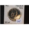 Image 1 : 1961 Ben Franklin Half Dollar; PF64; EST. $10-30