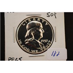 1957 Ben Franklin Half Dollar; PF65; EST. $15-40