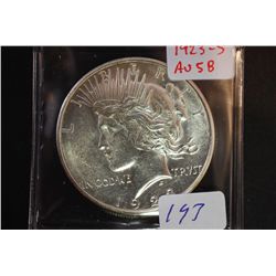 1923-S Peace $1; AU58; EST. $30-50