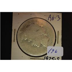 1925-S Peace $1; AG3; EST. $30-40