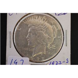 1922-S Peace $1; EF40; EST. $30-40