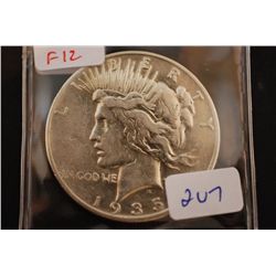 1935-S Peace $1; F12; EST. $40-60