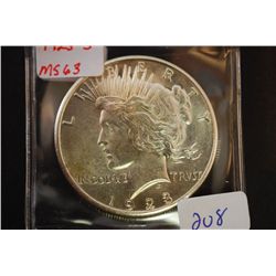 1923-S Peace $1; MS63; EST. $50-125