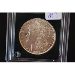 1886 Silver Morgan $1; MS64 Certified Genuine; EST. $75-125