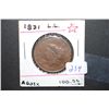 Image 1 : 1831 Large One Cent; Large Letters; 13 Stars; Small Dings; EST. $125-150