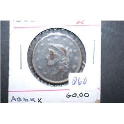 1838 Large One Cent; 13 Stars; EST. $90-150