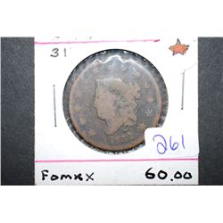 1832 Large One Cent; Medium Letters; 13 Stars; EST. $90-150