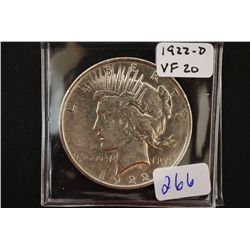 1922-D Peace $1; VF20; EST. $30-40