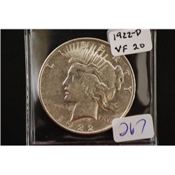 1922-D Peace $1; VF20; EST. $30-40