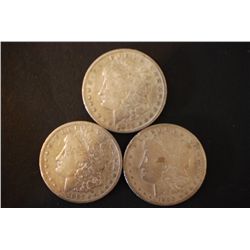 1891-O, 1900-S & 1901-O Silver Morgan $1; Lot of 3; EST. $120-130