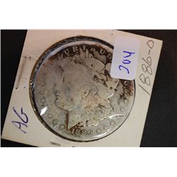 1886-O Silver Morgan $1; AG; EST. $30-40
