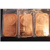 Image 1 : 2012 Copper Ingot; .999 Fine Copper 1 Oz.; Lot of 3; EST. $10-20