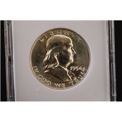 1954-D Ben Franklin Half Dollar; MCPCG Graded MS62; EST. $20-40