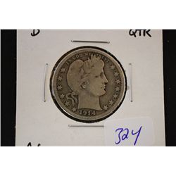 1914-D Barber Quarter; G6; EST. $8-15