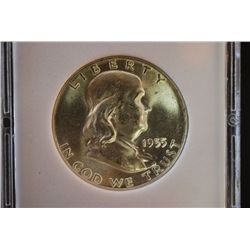 1955 Ben Franklin Half Dollar "Bugs Bunny" FS401; MCPCG Graded MS62; EST. $20-40