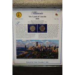 2003 Illinois State Quarter Coin Set W/US Postal Stamps; P&D Mints; EST. $5-10