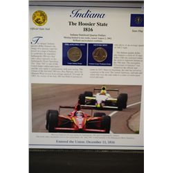 2002 Indiana State Quarter Coin Set W/US Postal Stamps; P&D Mints; EST. $5-10